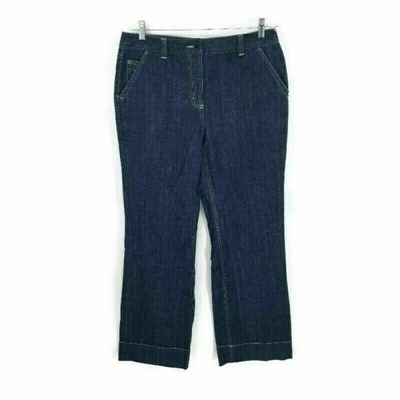 Talbots Womens Straight Jeans Blue Stretch Dark Wash Pocket High Rise Denim 12 - Picture 8 of 8